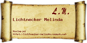 Lichtnecker Melinda névjegykártya